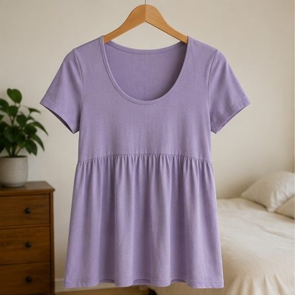 Lavender Scoop Neck Babydoll Top